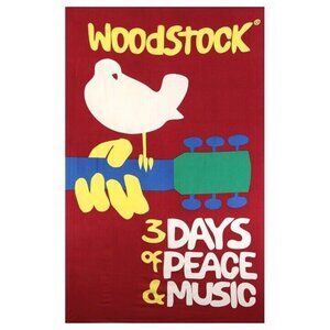 New Large Woodstock Music Fair Sign Peace Gift Tapestry Wall Decor Art 60x90 NIP